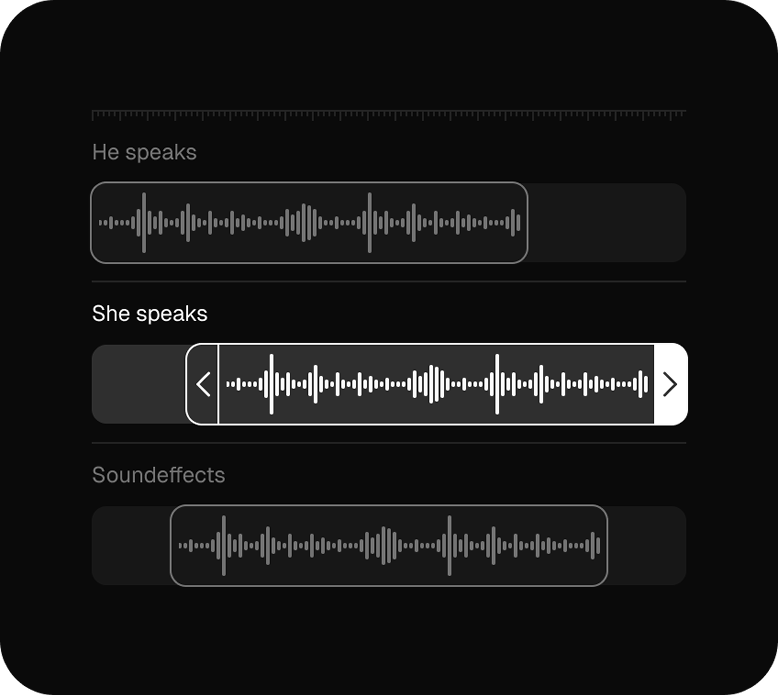 Podcast editor waveform view